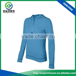 OEM Blank Design Quarter-Zip Smooth Material Quick Dry Lady Hoody Sweatshirt thumbnail-1