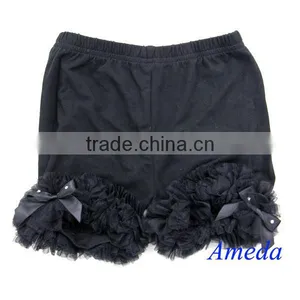 Girls Black Chiffon Ruffles Petti Shorts Pettishorts 1-5Y thumbnail-1