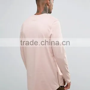 Guangzhou Shandao OEM Wholesaler Casual Summer Plain Dyed 200g 80% Cotton 20% Polyester Custom Long T Shirts thumbnail-3