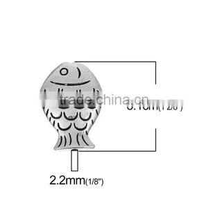 Zinc Based Alloy Spacer Beads Fish Animal Antique Silver thumbnail-2