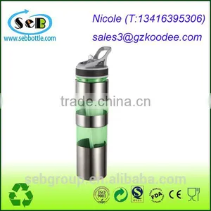 Ice Sticker Plastic Sport Water Bottle, Flip Straw Lid thumbnail-5