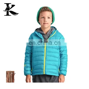 Winter Comfortable 20D Nylon Ultralight Kid Down Jacket With Hood thumbnail-2