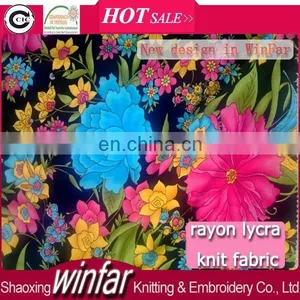 Single Jersey Spandex Knitting Rayon Lycra Fabric Sublimation Printing for Garment thumbnail-1