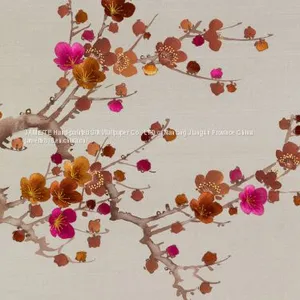 Embroidery Hand Painted Silk Wallpaper thumbnail-3
