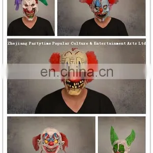 Carnival Halloween Party Red Hair Clown Joker Latex Full Head Mask thumbnail-6