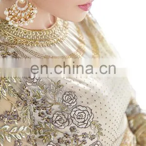 2017 Wedding Engagement Wear Anarkali Net Gown ( Heavy Embroidery Work Semi-Stitched Dress Material ) thumbnail-4