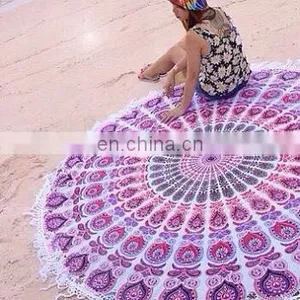 Hippie Indian Mandala Roundie Round Towel Throw Tapestry Beach Yoga Mat Bohemian BEACH THROWS thumbnail-4