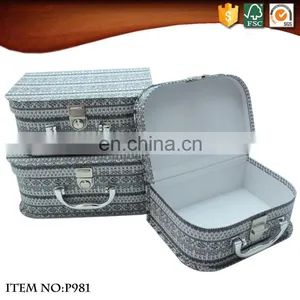 Small Fashional Imitation Wool Paper Suitcase thumbnail-2