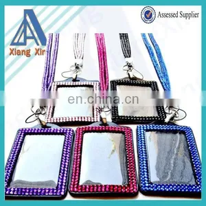 Black Horizontal or Vertical Rhinestone ID Badge Holder thumbnail-3