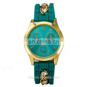 Best Sell Geneva Silicone Rubber Jelly Gel Quartz Sports Wrist Watch thumbnail-1