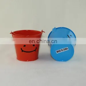 Small Colorful Metal Pail With Handle thumbnail-2