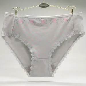 Yun Meng Ni Sexy Underwear Soft Lace Trim Ladies Briefs Big Size XXL XXXL XXXXL Cotton Women Panties thumbnail-5