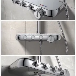 NEW Promotion Rain Shower Sets With Bracket Chrome Colour 3 Functions Foshan Factory thumbnail-4