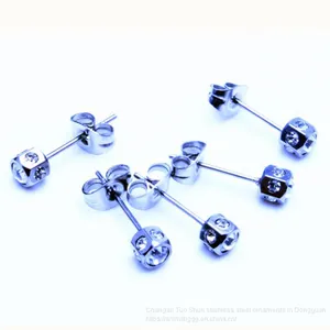 Amazon Hot Selling Stainless Steel Insert Diamond Earrings, Body Piercing Earrings Wholesale Manufacturers thumbnail-2