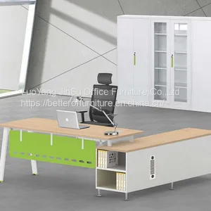 Manager Use L Shape Office Desk 3060 Steel Frame Wooden Modesty Panel thumbnail-2