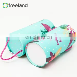 Wholesale Cardboard Christmas Gift Box Packaging Paper Tube With Handle thumbnail-3