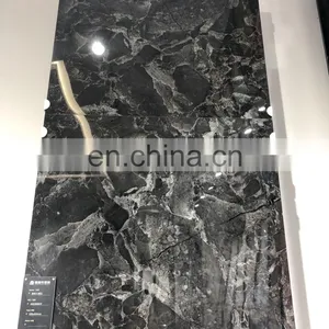 Fohan Kajaria Tiles 600x600 Color Body Dark Black Full Polished Glazed Marble Stone Porcelain Tiles JM63803DF thumbnail-5