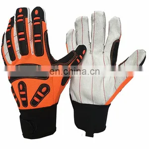 High Quality Cotton Palm Impact Gloves for Oil and Gas Industry Gloves thumbnail-1