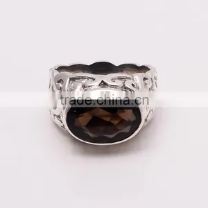 SMOKY RING ,925 Sterling Silver Jewelry Wholesale,WHOLESALE SILVER JEWELRY,SILVER EXPORTER,SILVER JEWELRY FROM INDIA thumbnail-1