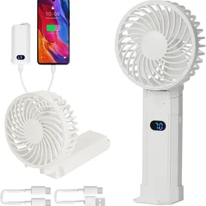 Portable Handheld Rechargeable Personal Fan - 4000mAh Battery, 3 Speed Settings, Compact & Lightweight for Outdoor, Travel, Office, and Home Use thumbnail-1