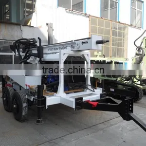 Welcomed in Market 150m Depth HF150T Trailer Water Well Drill Rigs thumbnail-3