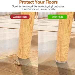 Premium Furniture Felt Pads (Beige), Self Adhesive Anti Scratch Floor Protector for Furniture Legs Hardwood With 60 Cabinet Door Bumpers thumbnail-4