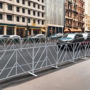 Heavy-duty Galvanized Steel Interlocking Crowd Control Barrier With Bridge-shaped Footings thumbnail-2