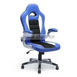 Gaming Office Chair Racing Bucket High Back Ergonomic Computer Armrest, Blue thumbnail-1