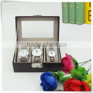 Luxury Custom Watch Box With 3 Slots Wholesale thumbnail-1