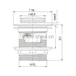 Watermark Custom Wholesale Bathtub Waste Accessories Pop up Chrome Plated With Overflow(K260) thumbnail-2