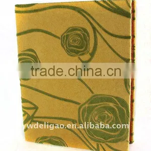 Embossed Flower Pattern Flocking Cloth Wrapping Ring Binder Desktop File Folder for Office Stationery Cardboard thumbnail-1