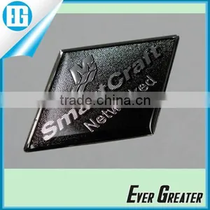Resin Coated Domed Label, Embossed Details, Chrome Mylar Printed Black, Self Adhesive thumbnail-1