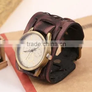 >>< SW16688 HOT SELLING Men Handmade Leather Watch Bracelet/ thumbnail-4
