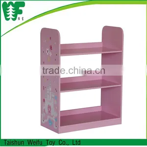 Trustworthy China Supplier Pink Wooden Kids Bookshelf thumbnail-1