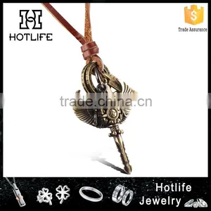 New Products 2016 Bronze Charming Magical Key Charms Pendant With Wing for Men thumbnail-1