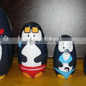 Wooden Painted Russian Doll/vintage Nesting Dolls thumbnail-1