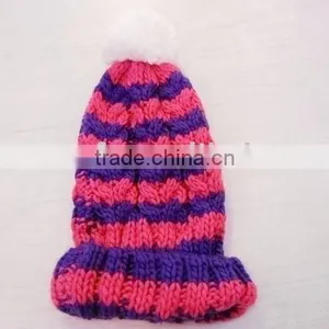 Fashion Acrylic Knitted Hat With Pompon thumbnail-1