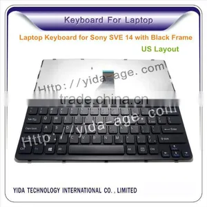 Standard US Layout Laptop Keyboard for Sony SVE 14 With Black Frame thumbnail-1