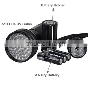 51 LED UV Light Bulb Flashlight 395nm Wavelength For Pet Urine Money Detector 51 395 UV With 3AAA Battery OEM ODM thumbnail-5