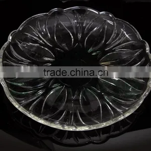 Clear Flower Petals Embossed Glass Plate for Dinner thumbnail-1