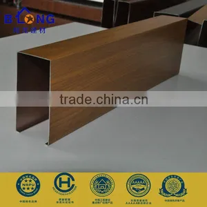 Simple Wood Grain Aluminum Ceiling Panel U Aluminum Screen Ceiling Tiles thumbnail-1