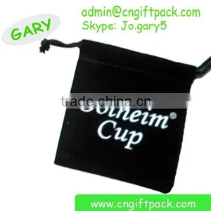 10cmx10cm Black Velvet Jewelry Pouch With Hot Stamping thumbnail-2