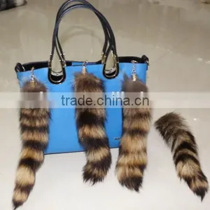 Wholesale Natural Color Fox Tail Fur Keychain / Fox Fur Tail thumbnail-2