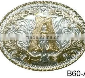 Silver With Gold Western Buckle 4.0cm thumbnail-1