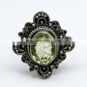 Paradise !! Lemon Topaz 925 Sterling Silver Ring, Indian Silver Jewellery Supplier, 925 Silver Jewellery thumbnail-2