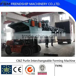 PLC Control Automatic Steel Cee Zee Purlin Interchangeable Roll Forming Machine thumbnail-5