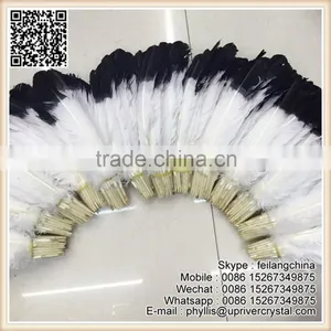 Bridal Costume Wings Feather Black Tip Turkey Feather thumbnail-1