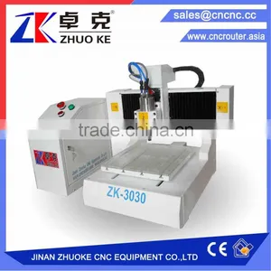 China 1.5KW Spindle Small PCB CNC Router Milling And Driling Machine With Linear Square Guide Rail ZK-3030 300*300mm thumbnail-2