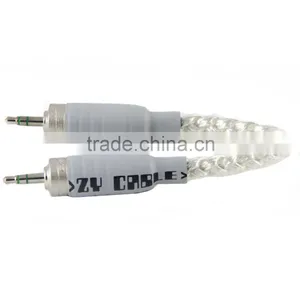 Silver Cable 3.5mm MALE to MALE Stereo Audio Cable Moon Goddes & Plug CANARE F12 thumbnail-1