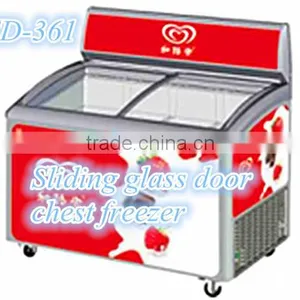 Sliding Curved Glass Door Chest Freezer Commercial Display Top Open Freezer thumbnail-3